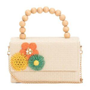 ALESSIA BIANCHI Floral East West Beaded Satchel